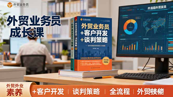 外贸业务员成长课:职业素养+客户开发+谈判策略、掌握全流程外贸技能-摇钱述网创