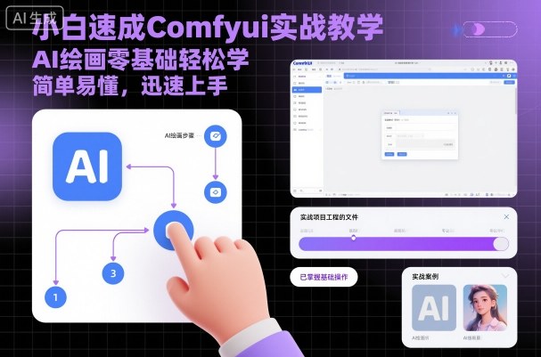 小白速成Comfyui实战教学,AI绘画零基础轻松学,简单易懂,迅速上手-摇钱述网创
