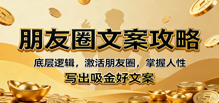 朋友圈文案攻略:底层逻辑,激活朋友圈,掌握人性,写出吸金好文案-摇钱述网创