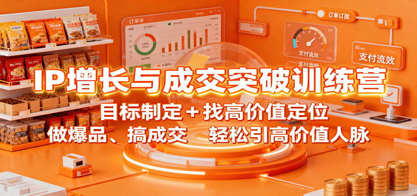 IP增长与成交突破训练营:目标制定+找高价值定位,做爆品、搞成交,轻松引高价值人脉-摇钱述网创