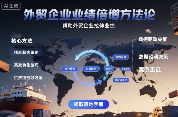外贸企业业绩倍增方法论,帮助外贸企业拉伸业绩-摇钱述网创