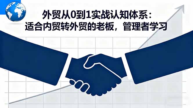 外贸从0到1实战认知体系:适合内贸转外贸的老板,管理者学习-摇钱述网创
