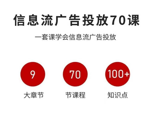 信息流广告投放实战70课,一套课学会信息流广告投放,迄今为止,最系统化教程-摇钱述网创