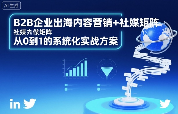 B2B企业出海内容营销+社媒矩阵,从0到1的系统化实战方案-摇钱述网创