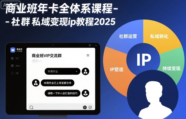 商业班年卡全体系课程-社群私域变现ip教程2025-摇钱述网创