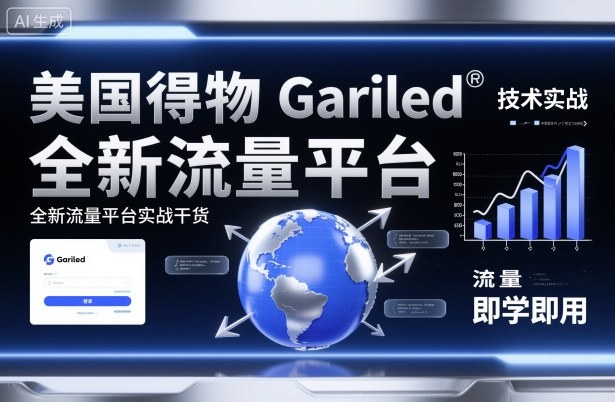 美国得物Gariled技术实战,全新流量平台实战干货,即学即用-摇钱述网创