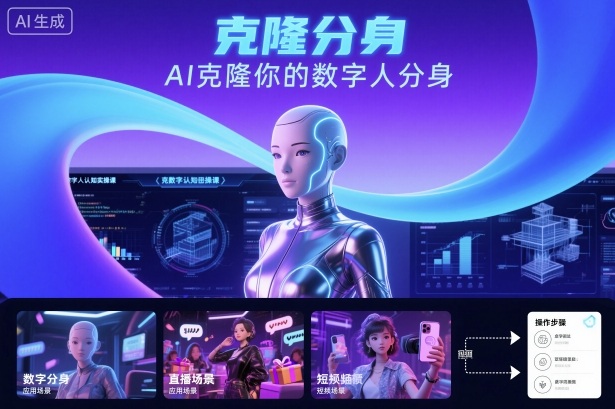 AI数字人认知实操课,克隆你的数字人分身-摇钱述网创
