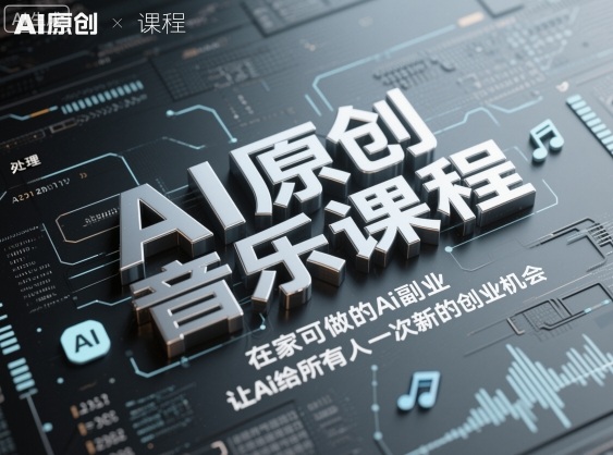 AI原创音乐课程,在家可做的Ai副业,让Ai给所有人一次新的创业机会-摇钱述网创