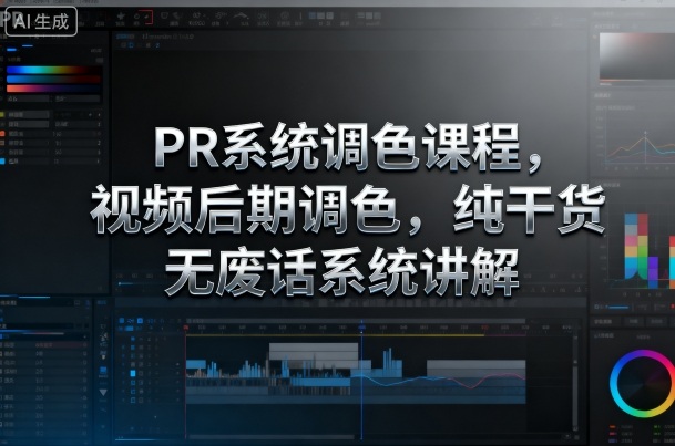 PR系统调色课程,视频后期调色,纯干货无废话系统讲解-摇钱述网创
