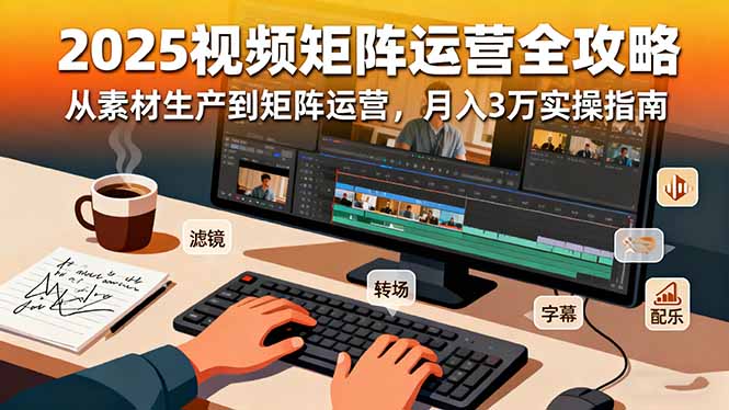 2025短视频矩阵运营全攻略:从素材生产到矩阵运营,月入3万实操指南-摇钱述网创