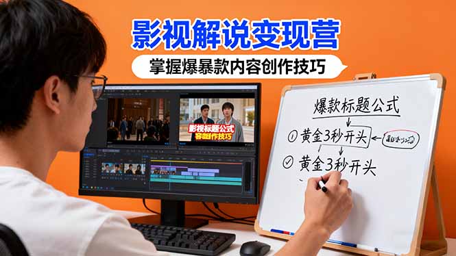 影视解说变现营:通过30+实战案例爆款内容创作技巧,掌握影视解说盈利密码-摇钱述网创