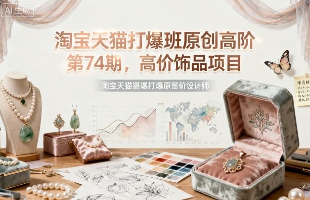 淘宝天猫打爆班原创高阶第74期，高价饰品项目-摇钱述网创