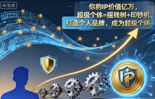 你的IP价值亿万，超级个体=摇钱树+印钞机，打造个人品牌，成为超级个体-摇钱述网创