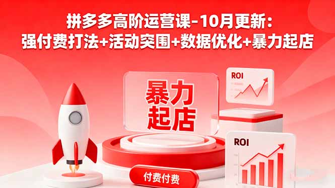 拼多多高阶运营课-10月更新：强付费打法+活动突围+数据优化+暴力起店-摇钱述网创