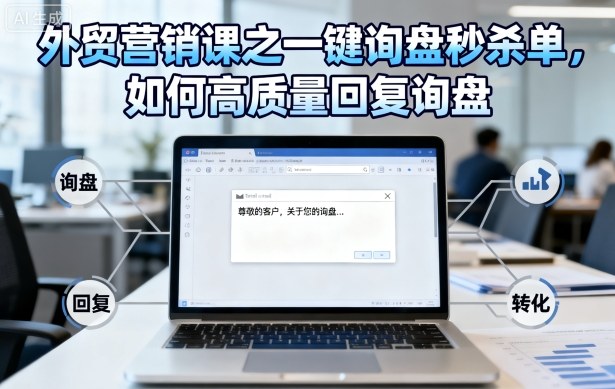 外贸营销课之一键询盘秒杀单，如何高质量回复询盘-摇钱述网创