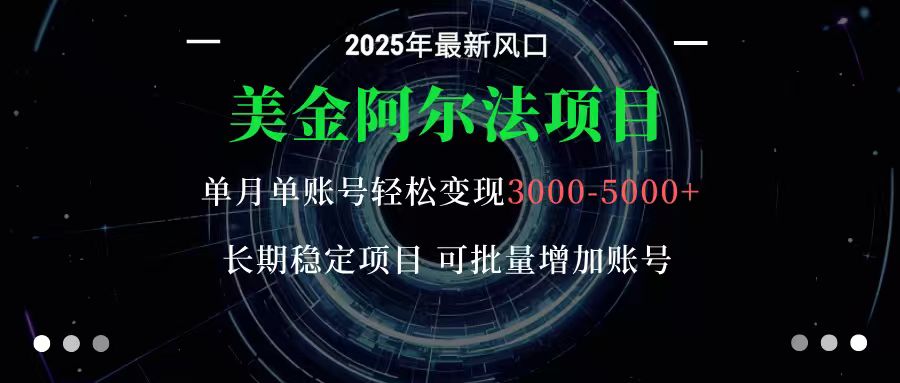 美金阿尔法项目：一部手机每天只需10分钟，轻松稳定赚美元-摇钱述网创
