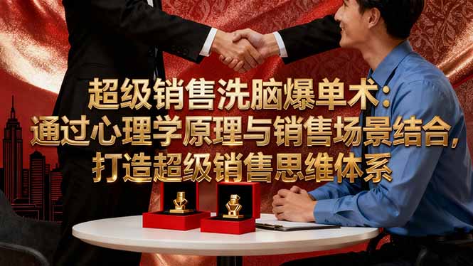 超级销售洗脑爆单术:通过心理学原理与销售场景结合,打造超级销售思维体系-摇钱述网创