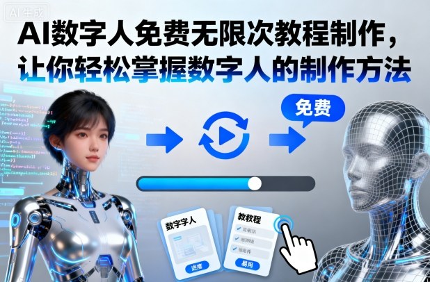 AI数字人免费无限次教程制作，让你轻松掌握数字人的制作方法-摇钱述网创