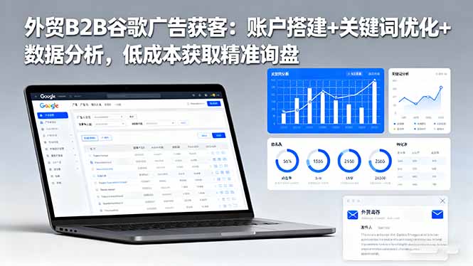 外贸B2B 谷歌广告获客:账户搭建+关键词优化+数据分析 低成本获取精准询盘-摇钱述网创