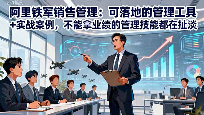 阿里铁军销售管理：可落地的管理工具+实战案例，不能拿业绩的管理都在扯淡-摇钱述网创