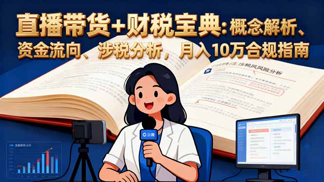 直播带货+财税宝典:概念解析、资金流向、涉税分析,月入10万合规指南-摇钱述网创