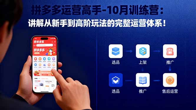 拼多多运营高手-10月训练营：讲解从新手到高阶玩法的完整运营体系！-摇钱述网创