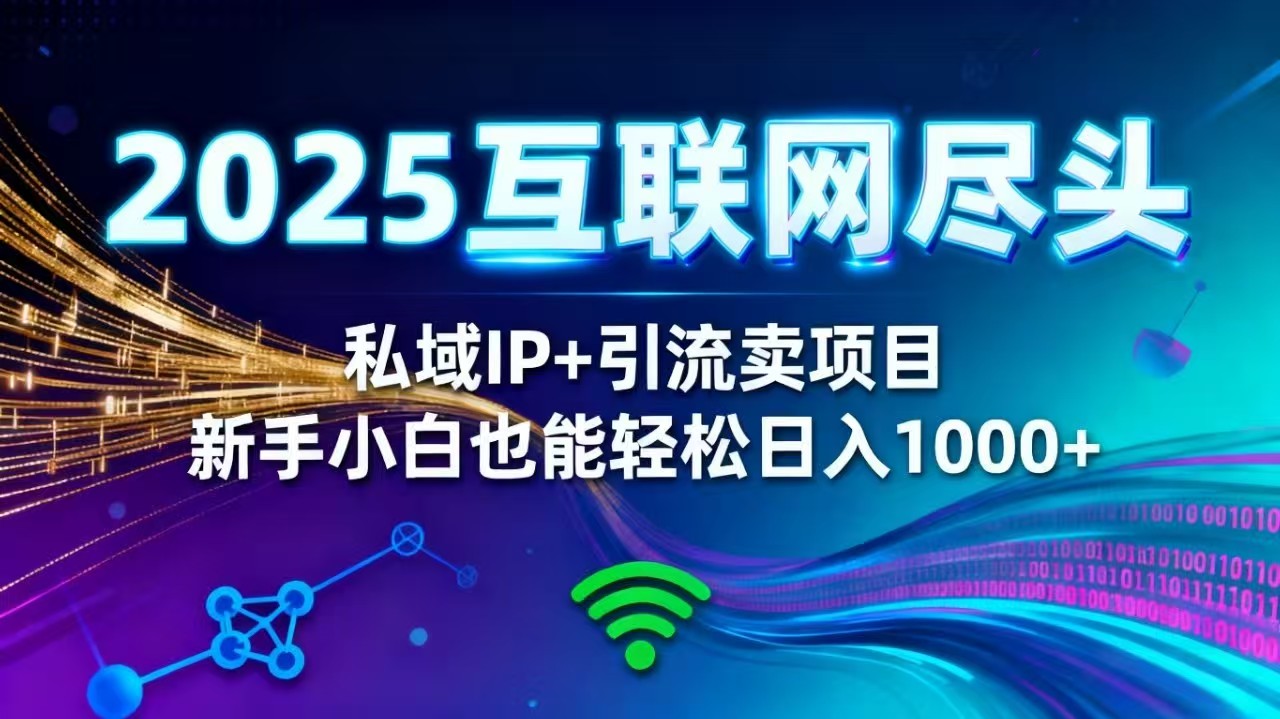 2025网创尽头王炸项目!私域 IP + 精准引流,新手小白在家躺赚日入 1000+-摇钱述网创