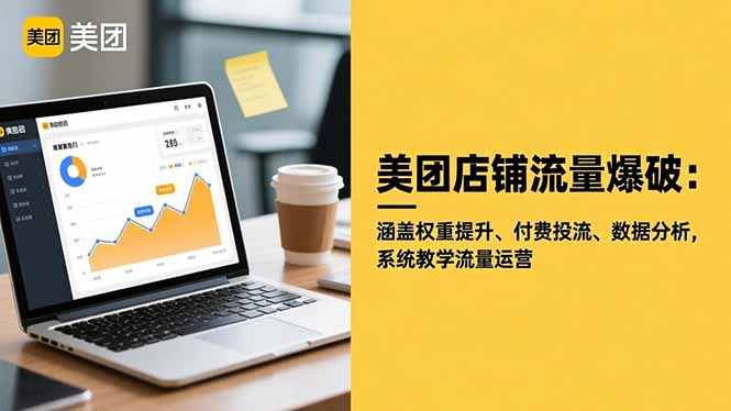 美团店铺流量爆破:涵盖权重提升、付费投流、数据分析,系统教学流量运营-摇钱述网创